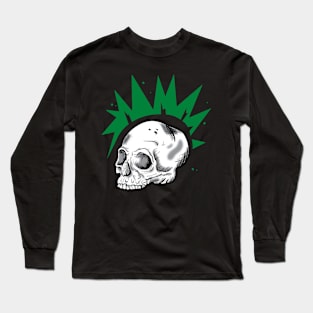 Rebel Head in Green Long Sleeve T-Shirt